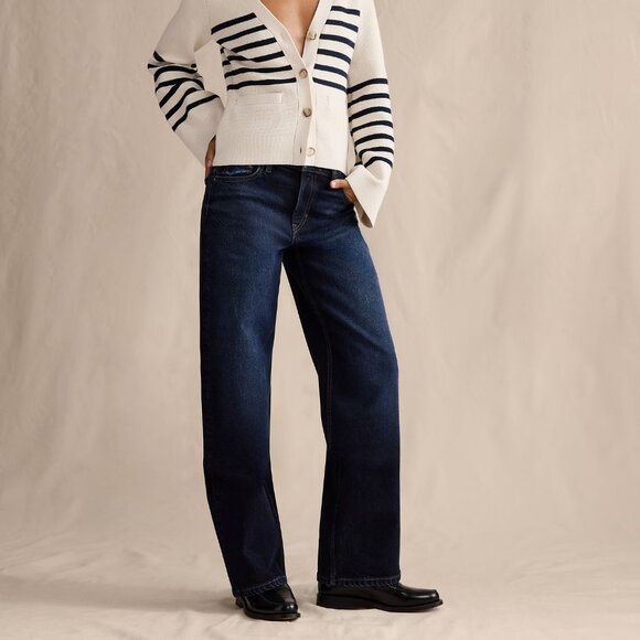 Banana Republic Mid-Rise 90s Loose Jean size 33 Dark Wash - Picture 4 of 6